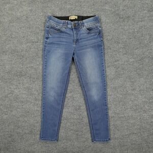 Democracy Jeans Womens 8 Blue Medium Wash Skinny Stretch Denim Mid Rise Slim